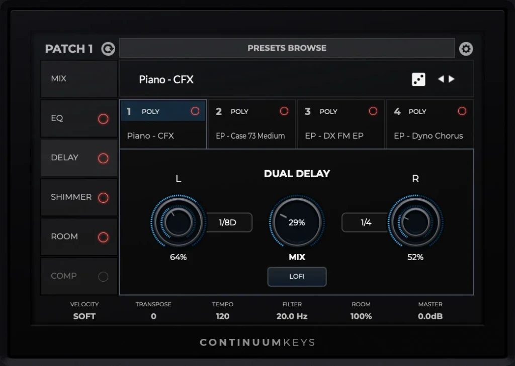 Continuum Keys Delay